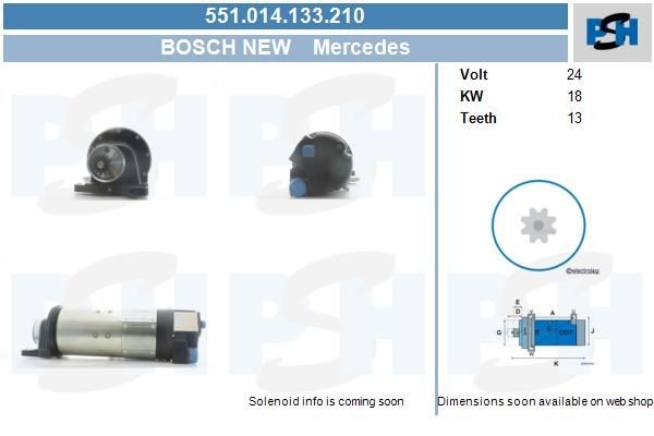 Starter Bosch MTU 24V 0001613001, B001627005, 0021519101, 551014133